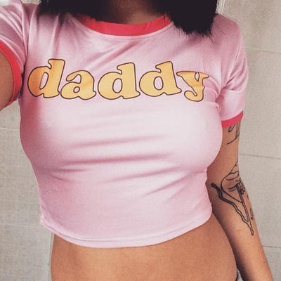 Pink Daddy Crop Top Ddlg Clothing Abdl