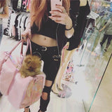 Pink Fur Duffle Bag Duffle Bags