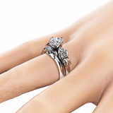 Veile Studios Pink Peach Rose Flower With Zirconia Novel Water Drop Diamond Women's Jewelery Ring Rings