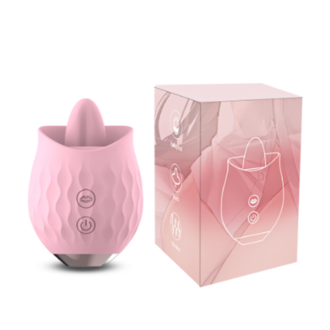 Pink Sensual Rosebud Flickering Tongue  10 Speed Clitoral & G Spot Stimulator Usb Magnetic Charging G Spot s