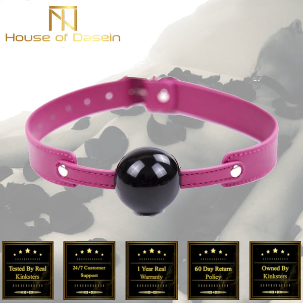 Pink And Black Silicone Ball Gag  Mouth  Restraints Gags