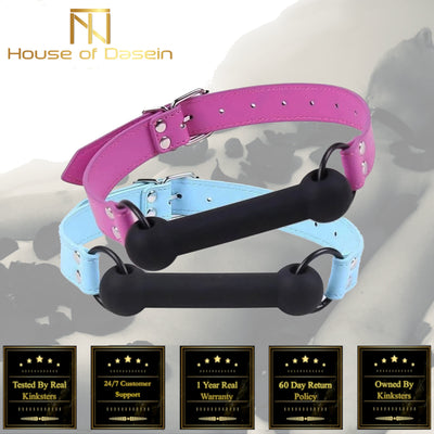 Pink Blue Silicone Dog Bone Gag Puppy Pony Pet Play   Restraints Gags