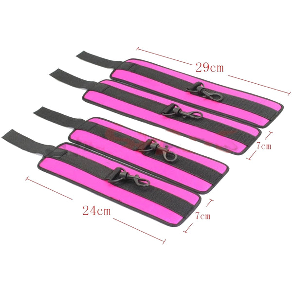 Pink Or Purple Satin  Restraints Blindfold Cuffs  Beginners Set  Starter Kits