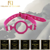 Pink Silicone O Open Mouth Gag Oral Sex Ring Bdsm Bondage Restraints