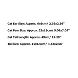 Plush Cat Ears Paws Gloves Tail Anime Cosplay Kitten Pet Play Bdsm Kink Fetish