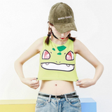 Pocket Monster Crop Tops Women Crop Tees