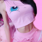 Pocket Monster Crop Tops Women Crop Tees