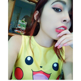 Pocket Monster Crop Tops Women Crop Tees