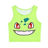 Pocket Monster Crop Tops Women Crop Tees