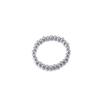 Veile Studios Polished Finish Stainless Steel Beads Stretch Bracelet Bangle Silver Bracelets