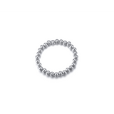 Veile Studios Polished Finish Stainless Steel Beads Stretch Bracelet Bangle Silver Bracelets
