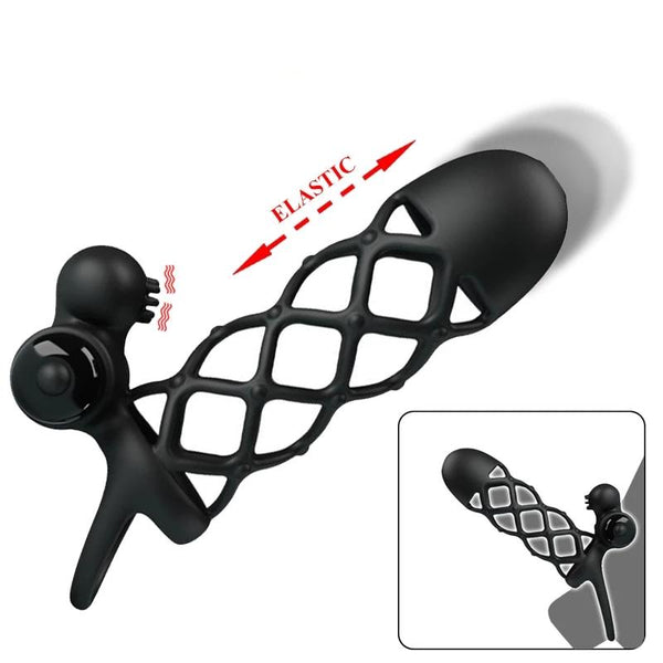 Cage 10 Speeds Clitoris  Elastic Net Sleeve  Ring Clitoral s