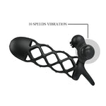 Cock Cage 10 Speeds Clitoris Vibrator Elastic Net Sleeve Penis Ring