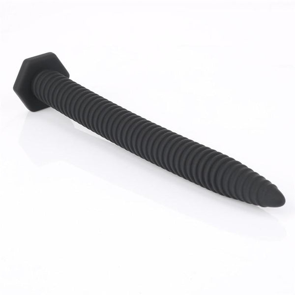 Black  Plug Screw Nail Urethral Silicone Sound Men  & Ball Toys
