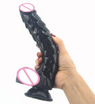 Long Silicone With Suction Cup Fish Scale Texture Anal Dildo Dong