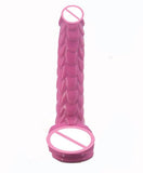 Long Silicone With Suction Cup Fish Scale Texture Anal Dildo Dong