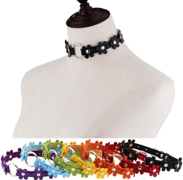 Flower Choker Animal Friendly Collar 14 Colours  Submissive Collars & Leashes