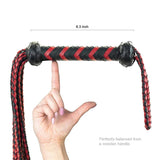 60Cm Black Red Brown Leather Flogger Braided Handle Tails Spanking Whip Bdsm