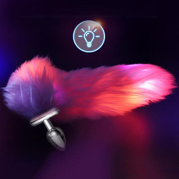 Glowing Fur Fox Anal Tail Butt Plug Cosplay  Pet Play Fetish Butt Plug Tails
