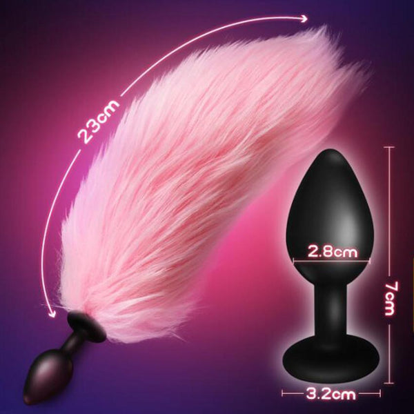 Glowing Fur Fox Anal Tail Butt Plug Cosplay  Pet Play Fetish Butt Plug Tails
