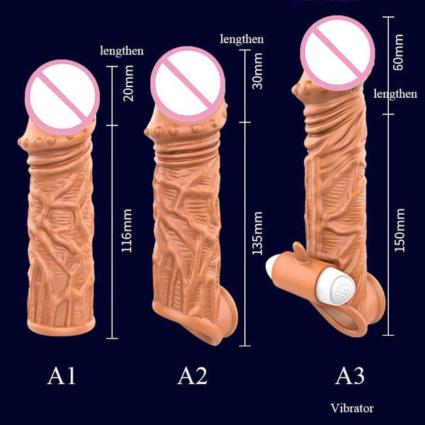 Reusable  Sleeve  Extender Enlarger Hollow Dildo   Extenders & Enlargers