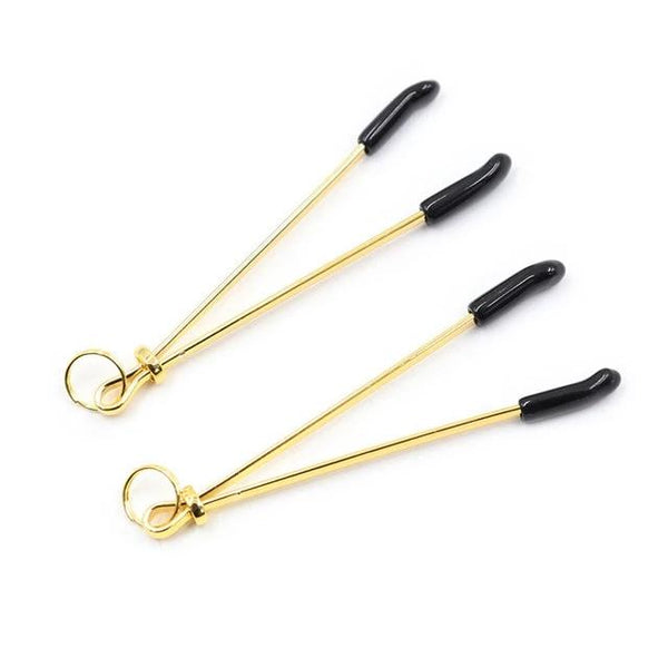 Metal Double Bell Nipple Clamps Clitoris Clips   Restraints Kink Nipple & Clitoral Toys