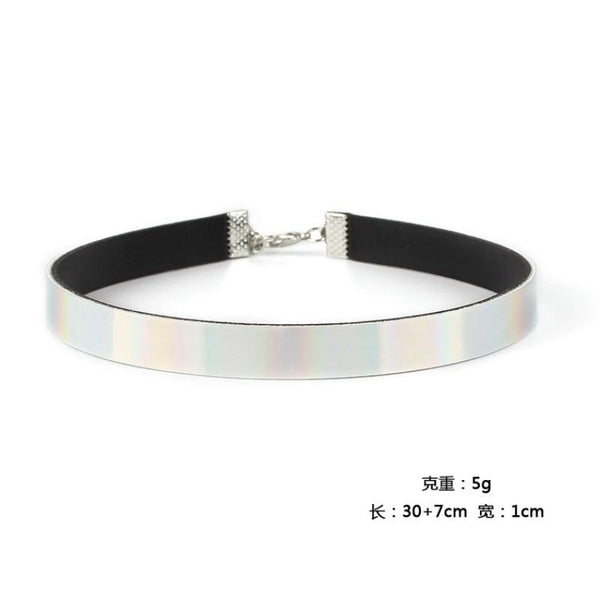 Day Collar Holographic Choker Submissive Pu Leather Necklace Collars & Leashes