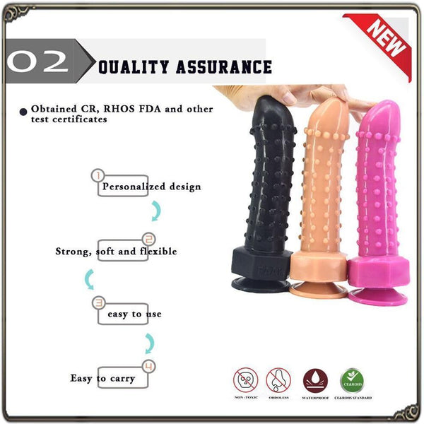 Faak Silicone Dildo Dong Anal Butt Plug 22Cm 4.2Cm Thick Sex Toy Realistic Dildos