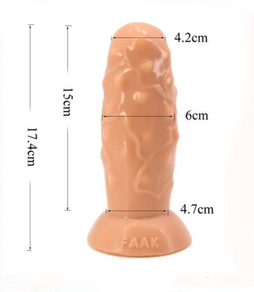 Faak Silicone Anal Butt Plug Dildo Dong 17.4Cm 6.9Inch Pink Realistic Dildos