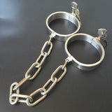 Heavy Metal Restraints Set Stainless Steel Lockable Collar Cuffs Kit Bdsm Bondage