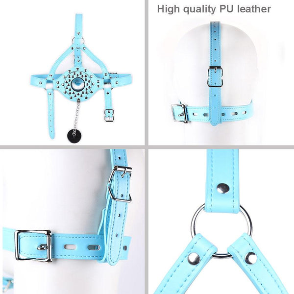 Black Funnel Gag Head Harness Play  Toy Water Sports  Gags