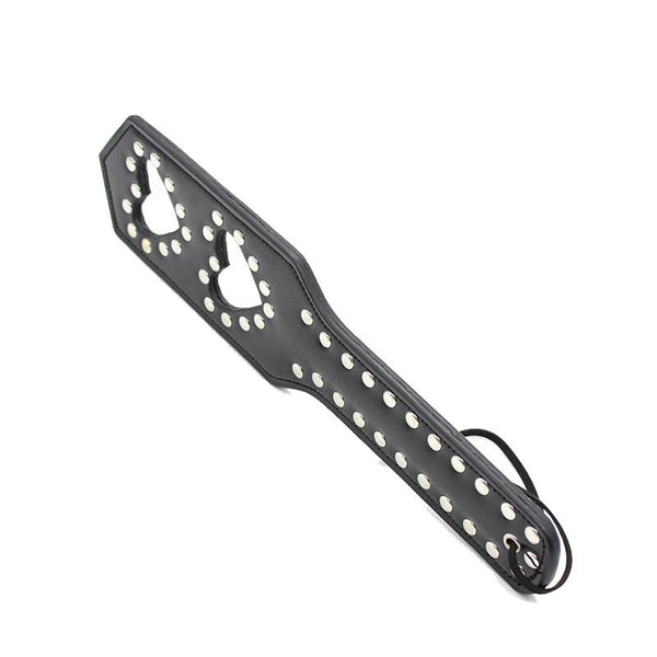 Leather Studded Spanking Paddle Heart Shaped Slave Whip  Fetish Paddles