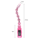 Pink Purple Jelly Flexible Vibrating Anal Beads Pliable Butt Plug Vibrator