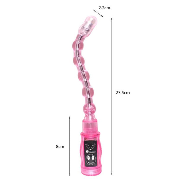 Pink Purple Jelly Flexible Vibrating Anal Beads Pliable Butt Plug  Anal Balls & Beads