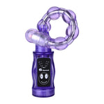 Pink Purple Jelly Flexible Vibrating Anal Beads Pliable Butt Plug Vibrator