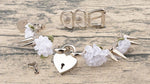 Silver Gold Spiked Locking Heart Collar With Key Rose Flowers Choker Necklace