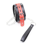 Sexy Leather Bondage Collar Lead Chain Dog Roleplay Puppy Pet Play Bdsm