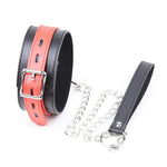 Sexy Leather Bondage Collar Lead Chain Dog Roleplay Puppy Pet Play Bdsm