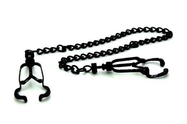 Black Metal Nipple Clamps Chain Breast   Kink Fetish Restraints Nipple & Clitoral Toys