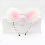 Pink White Ears Headband Kitten Or Rabbit Tail Metal Butt Plug