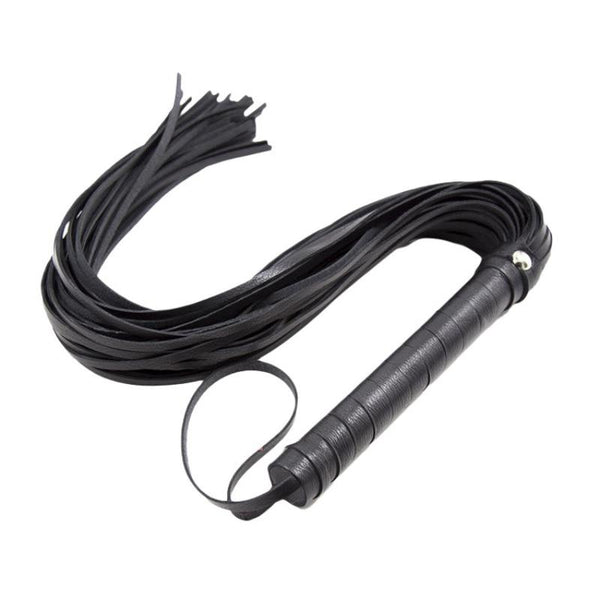 Black Pu Leather  Flogger Sex Whip Spanking Fetish Toys Floggers