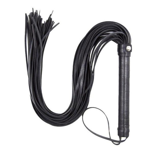Black Pu Leather  Flogger Sex Whip Spanking Fetish Toys Floggers