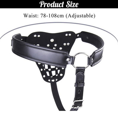 Locking Male Leather Chastity Device  Cage Scrotum Ball Harness Belt Chastity Toys