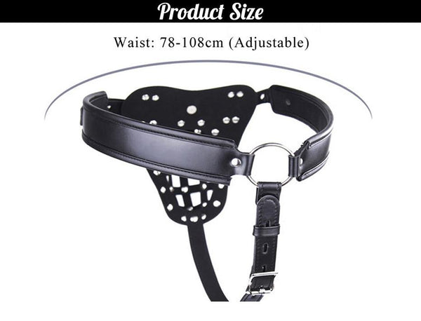 Locking Male Leather Chastity Device  Cage Scrotum Ball Harness Belt Chastity Toys