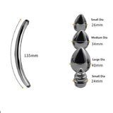 Double Stainless Steel Metal Anal Dual Butt Plug Stimulation Bdsm