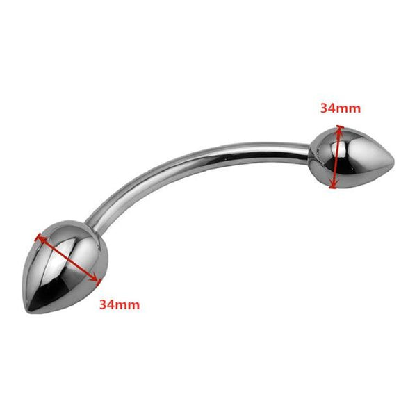 Double Stainless Steel Metal Anal Dual Butt Plug Stimulation  Non Vibrating Butt Plugs