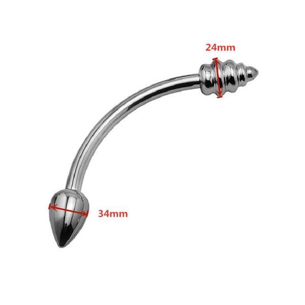 Double Stainless Steel Metal Anal Dual Butt Plug Stimulation  Non Vibrating Butt Plugs