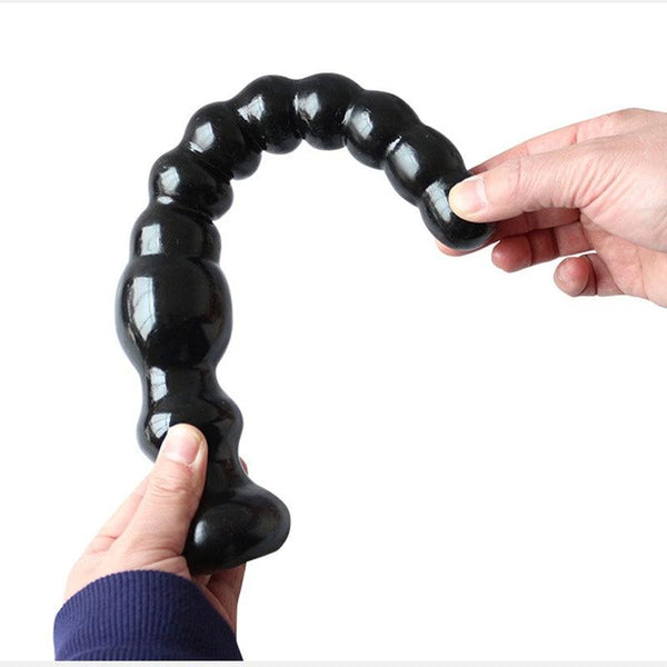 Small / Large Long Black Beads Butt Plug Prostate Massager Anal Play Fetish Prostate Stimulators