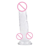 Realistic Clear Dildo Jelly Cock Balls Dong Suction Cup 4 Size Classic