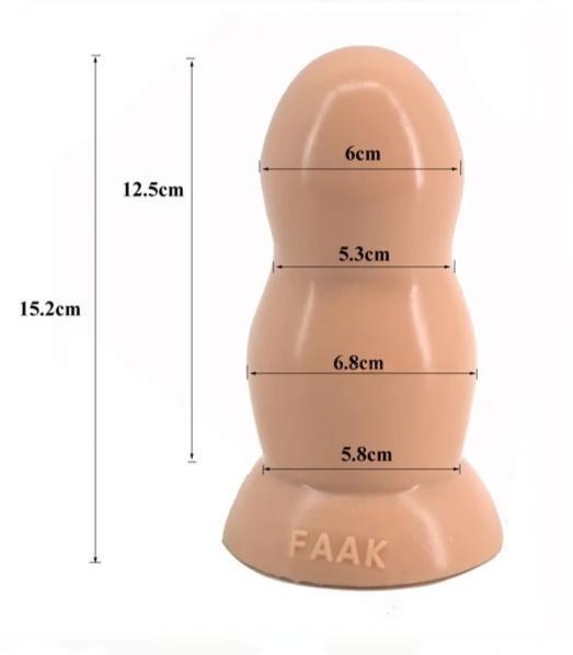 Faak Silicone Butt Plug 15.2Cm 6.8Cm Thick Anal Dildo Dong Black Pink Skin Colour Realistic Dildos
